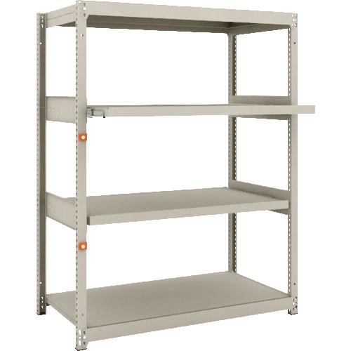 ＴＲＵＳＣＯ　スチール製軽中量ボルトレス棚　Ｍ１．５型　Ｗ１１６０×Ｄ５９５×Ｈ１５００　４段うちス＿