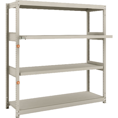 ＴＲＵＳＣＯ　スチール製軽中量ボルトレス棚　Ｍ１．５型　Ｗ１４６０×Ｄ４４５×Ｈ１５００　４段うちス＿