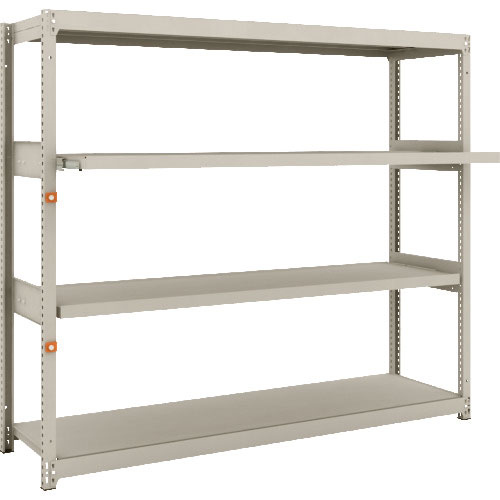 ＴＲＵＳＣＯ　スチール製軽中量ボルトレス棚　Ｍ１．５型　Ｗ１７６０×Ｄ４４５×Ｈ１５００　４段うちス＿