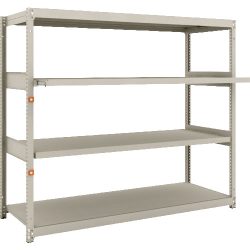 ＴＲＵＳＣＯ　スチール製軽中量ボルトレス棚　Ｍ１．５型　Ｗ１７６０×Ｄ５９５×Ｈ１５００　４段うちス＿