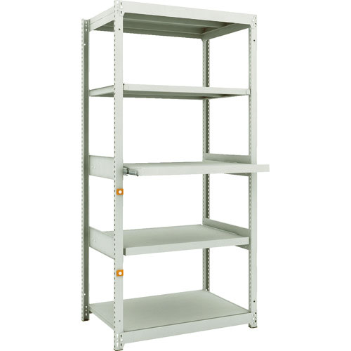 ＴＲＵＳＣＯ　スチールラック　Ｍ１．５型軽中量棚　８６０Ｘ５９５ＸＨ１８００　５段うちスライド２段　＿