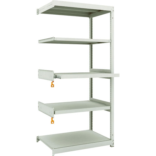 ＴＲＵＳＣＯ　スチールラック　Ｍ１．５型軽中量棚　８６０Ｘ５９５ＸＨ１８００　５段うちスライド２段　＿