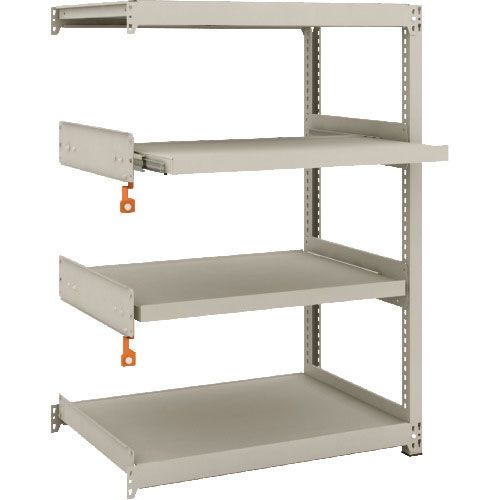 ＴＲＵＳＣＯ　スチールラック　Ｍ２型軽中量棚　８６０Ｘ６００ＸＨ１２００　４段うちスライド２段　連結＿