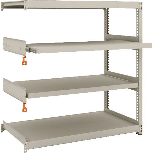 ＴＲＵＳＣＯ　スチールラック　Ｍ２型軽中量棚　１１６０Ｘ６００ＸＨ１２００　４段うちスライド２段　連＿