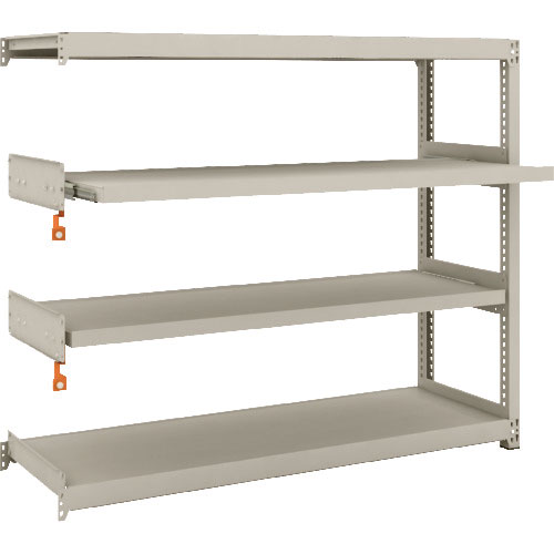 ＴＲＵＳＣＯ　スチールラック　Ｍ２型軽中量棚　１４６０Ｘ４５０ＸＨ１２００　４段うちスライド２段　連＿