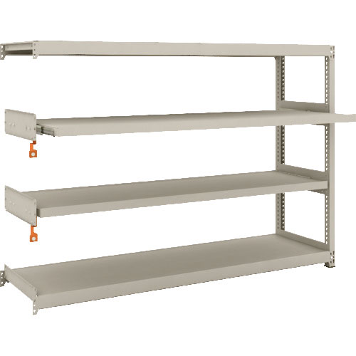 ＴＲＵＳＣＯ　スチールラック　Ｍ２型軽中量棚　１７６０Ｘ４５０ＸＨ１２００　４段うちスライド２段　連＿