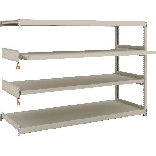 ＴＲＵＳＣＯ　スチールラック　Ｍ２型軽中量棚　１７６０Ｘ６００ＸＨ１２００　４段うちスライド２段　連＿