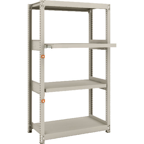 ＴＲＵＳＣＯ　スチール製軽中量ボルトレス棚　Ｍ２型　Ｗ８６０×Ｄ４５０×Ｈ１５００　４段うちスライド＿