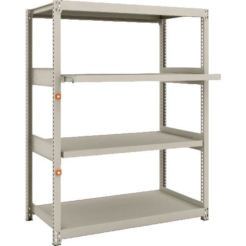 ＴＲＵＳＣＯ　スチール製軽中量ボルトレス棚　Ｍ２型　Ｗ１１６０×Ｄ６００×Ｈ１５００　４段うちスライ＿