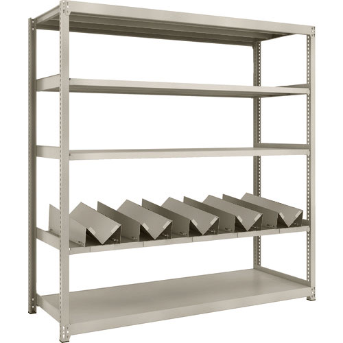 ＴＲＵＳＣＯ　スチールラック　Ｍ２型軽中量棚　１７６０Ｘ６００ＸＨ１８００　缶受Ｘ５付＿