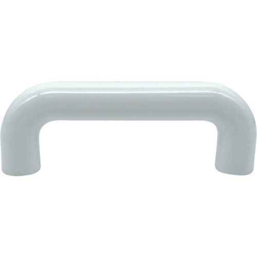 ＴＲＵＳＣＯ　丸棒取手　ＰＳ樹脂　白　全長８０ｍｍ　全高２８ｍｍ　ピッチ６８ｍｍ　下穴深さ１５　（Ｂ＿