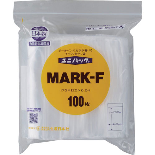 セイニチ　「ユニパック」　ＭＡＲＫ－Ｆ　１７０×１２０×０．０４　１００枚入＿