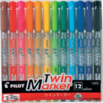 パイロット　油性マーカー　ツインマーカー　細・極細　１２色セット＿