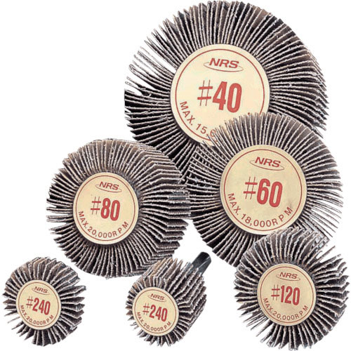 ＮＲＳ　軸付ペーパー多羽根ホイール　ミニフラップホイル　４０×２５×６　＃４０＿