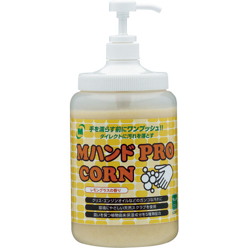 ミドリ安全　ハンドクリーナー　Ｍハンド　ＰＲＯ／ＣＯＲＮ　１．４ＫＧポンプ付ボトル入り＿