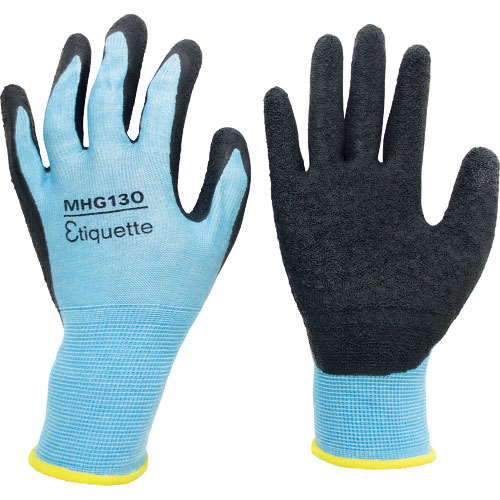ミドリ安全　消臭機能糸使用　作業手袋　ハイグリップ天然ゴム背抜き　薄手　ＭＨＧ１３０エチケット　ＬＬ＿