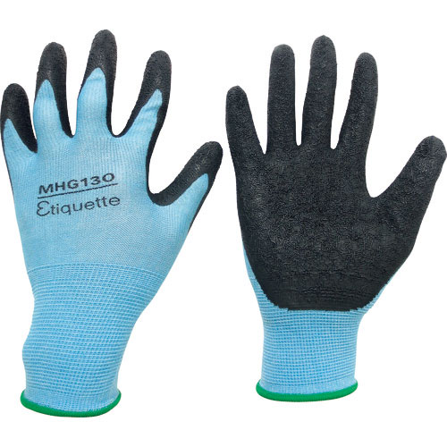 ミドリ安全　消臭機能糸使用　作業手袋　ハイグリップ天然ゴム背抜き　薄手　ＭＨＧ１３０エチケット　Ｍ＿