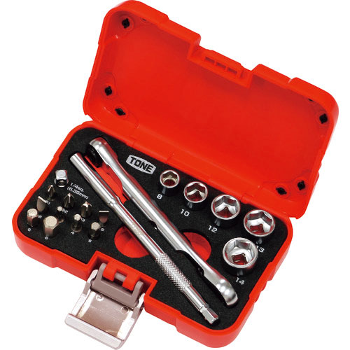 ＴＯＮＥ　ソケットレンチセット　差込角６．３５ｍｍ　１８点セット　６角＿