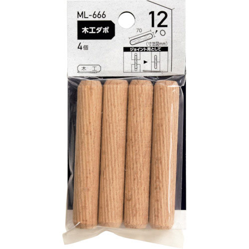 ＷＡＫＩ　木工ダボ　１２×７０ｍｍ＿