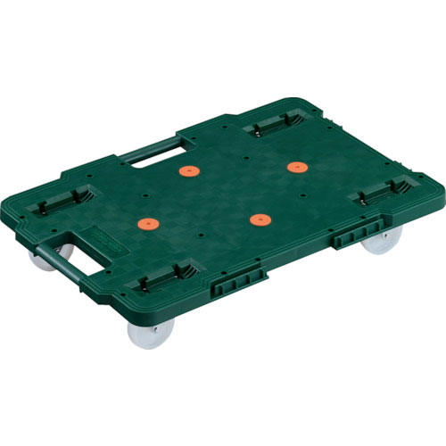 ＴＲＵＳＣＯ　樹脂製平台車　連結式ルートバン　６１５Ｘ４１５　ナイロン車輪　緑＿