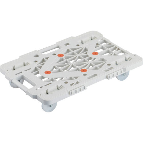 ＴＲＵＳＣＯ　樹脂製平台車　連結式ルートバン　メッシュタイプ　６１５Ｘ４１５　ナイロン車輪　白＿