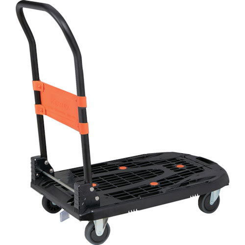 ＴＲＵＳＣＯ　樹脂台車　カルティオ（新型）　７８０Ｘ４９０　折畳　黒　樹脂ストッパー付