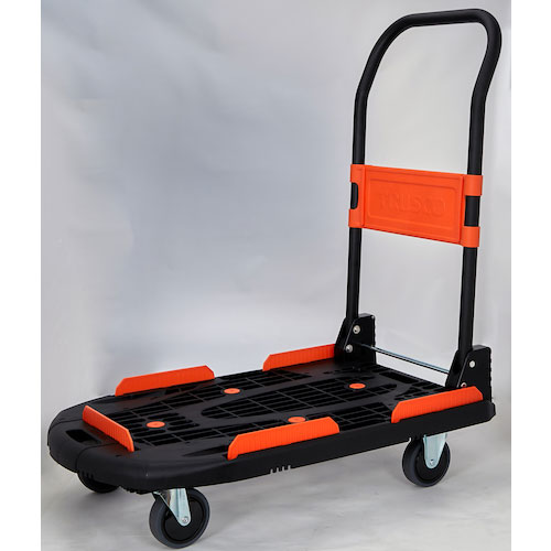 ＴＲＵＳＣＯ　樹脂台車　カルティオ（新型）　７８０Ｘ４９０　折畳　黒　荷物落下防止柵付＿