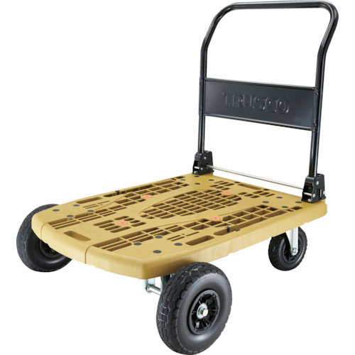 ＴＲＵＳＣＯ　樹脂台車　カルティオビッグオフロード　９００Ｘ６００　ノーパンクタイヤ　　オリーブ＿