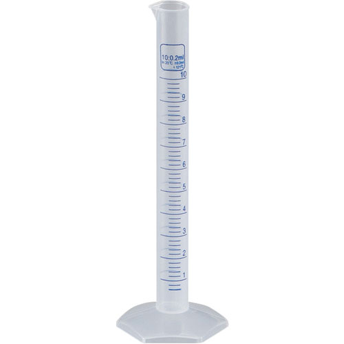 ＴＲＵＳＣＯ　メスシリンダー　１０ｍｌ　青目盛付　ＰＰ製＿