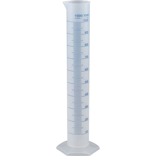 ＴＲＵＳＣＯ　メスシリンダー　１０００ｍｌ　青目盛付　ＰＰ製＿