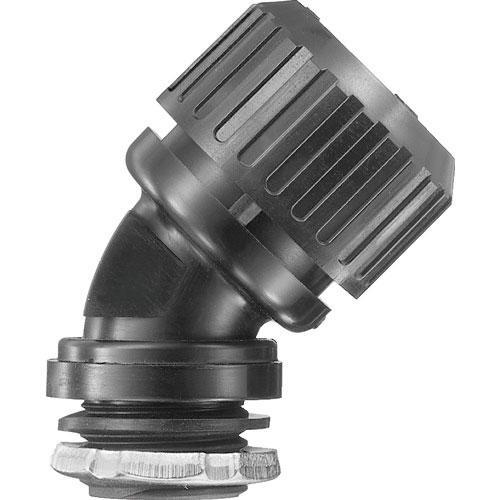 ＳＡＮＫＥＩ　サンフレキＲＯＢＯ　４５°コネクタ　ノックアウト接続用　管用平行おねじ付き　黒色＿