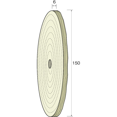 ミニモ　綿バフホイール　中仕上げ用　φ１５０　（２個入）＿