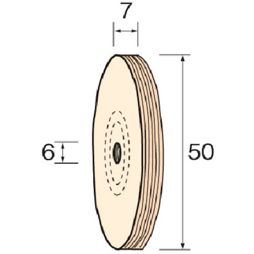 ミニモ　綿バフホイール　仕上げ用　φ５０　（２個入）＿