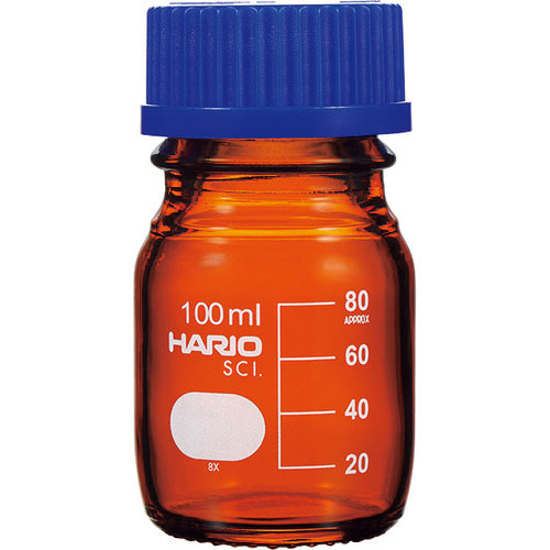 ＨＡＲＩＯ　ボトル　耐熱ねじ口瓶（茶）　１００ｍｌ＿
