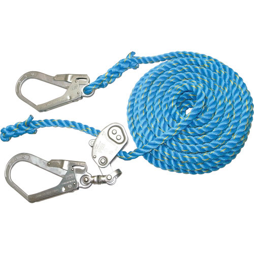 まつうら　青色ニューテトロン水平親綱　１６ｍｍΦ×１５ｍ　両端フック、片側緊張器付＿