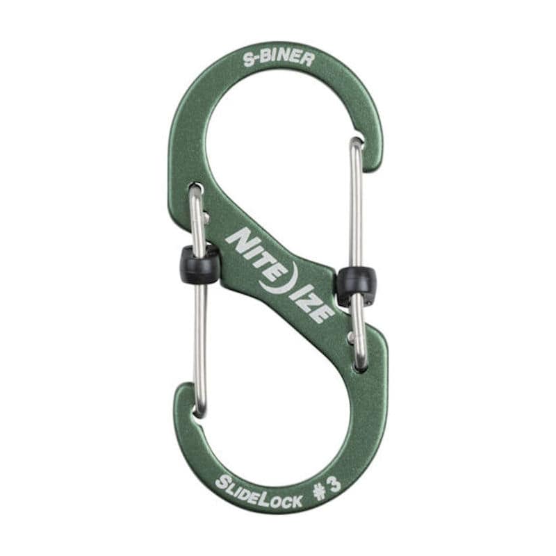 ＮｉｔｅＩｚｅ　カラビナ　エスビナー　スライドロックアルミニウム　＃３　オリーブ　ＬＳＢＡ３－０８－＿