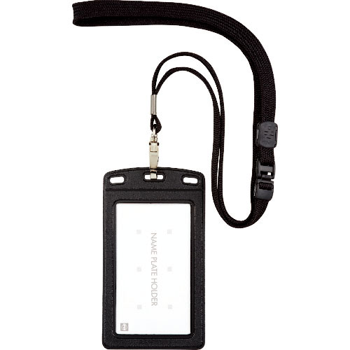 ＯＰ　吊り下げ名札　レザー調　タテ名刺　１枚　黒＿