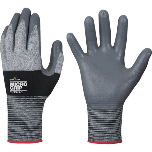 ショーワ　ニトリルゴム背抜き手袋　ＮＯ３７４　マイクログリップ　ニトブラック　Ｌサイズ＿