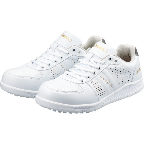 シモン　耐滑静電プロスニーカー　２２．０ｃｍ　ホワイト＿