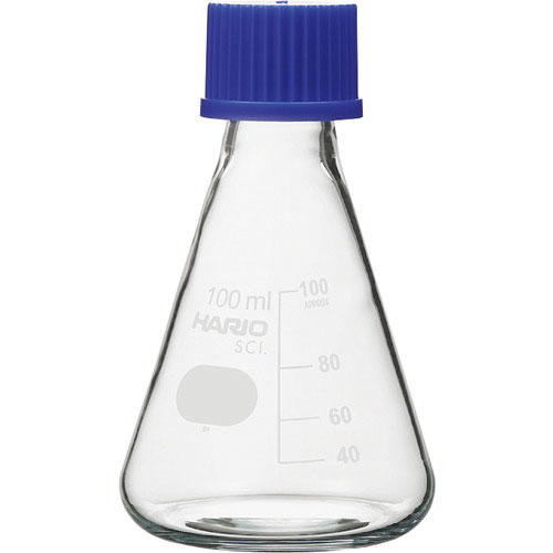 ＨＡＲＩＯ　耐熱ねじ口三角フラスコ　１００ｍｌ＿