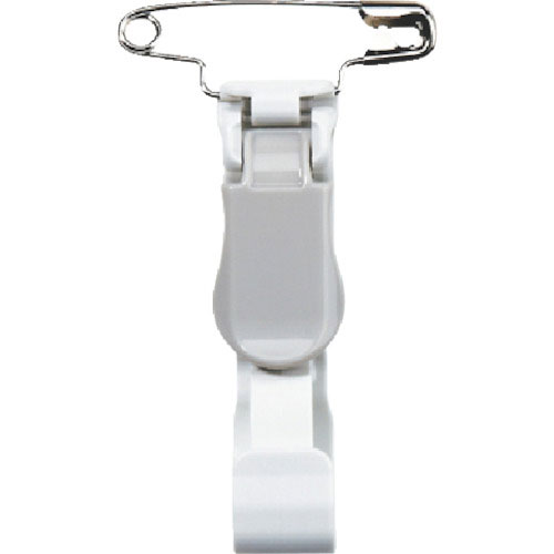 ＯＰ　名札用プラクリップ　安全ピン付　灰　（１０個入）＿