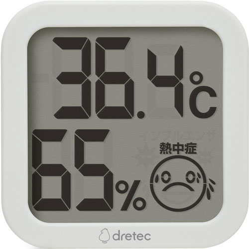 ｄｒｅｔｅｃ　デジタル温湿度計　ホワイト＿