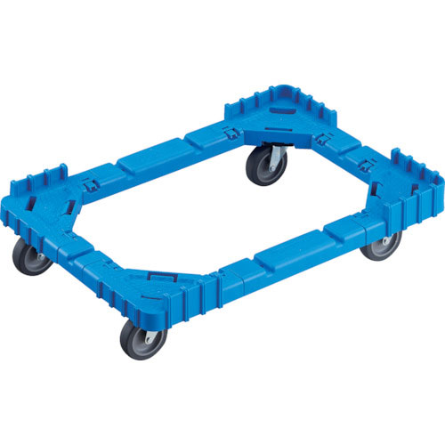 ＴＲＵＳＣＯ　ＯＣドーリー　５０Ｌオリコン用　エラストマー車輪　４輪自在　片側ガード無し　ブルー＿