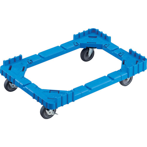 ＴＲＵＳＣＯ　ＯＣドーリー　５０Ｌオリコン用　エラストマー車輪　４輪自在ストッパー付　片側ガード無し＿