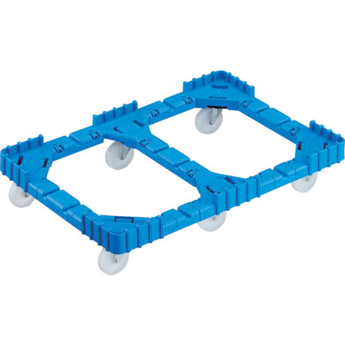 ＴＲＵＳＣＯ　ＯＣドーリー　７５Ｌオリコン用　ナイロン車輪　６輪自在　ブルー＿