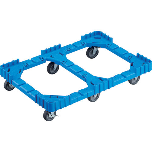 ＴＲＵＳＣＯ　ＯＣドーリー　７５Ｌオリコン用　エラストマー車輪　６輪自在ストッパー付　ブルー＿