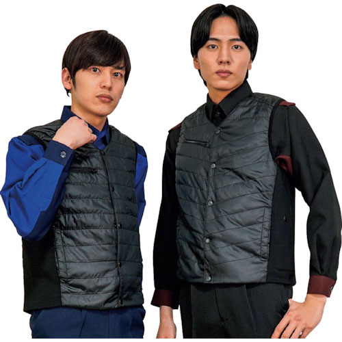 岡潮　黒色発熱ベスト＋モバイルバッテリー１０，０００ｍＡｈセット　ＬＬ＿