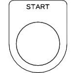 ＴＲＵＳＣＯ　スイッチ銘板　ＳＴＡＲＴ　黒　φ２２．５（５枚入り）＿