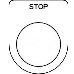 ＴＲＵＳＣＯ　スイッチ銘板　ＳＴＯＰ　黒　φ２５．５（５枚入り）＿