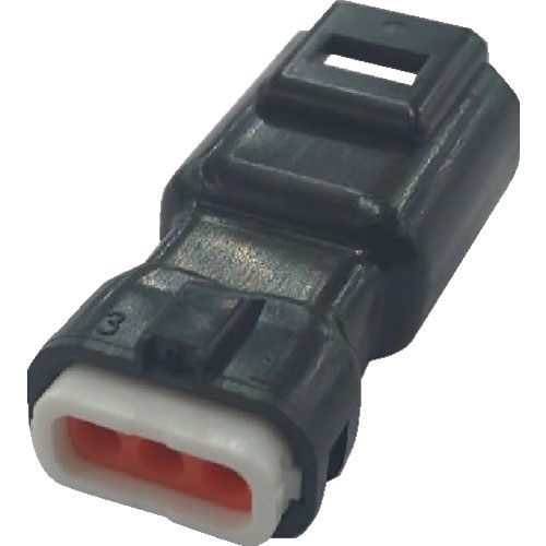 ＴＲＵＳＣＯ　防水コネクタ　プラグハウジング　（１０個入）芯数３　被覆外径φ１．３～１．７　黒＿